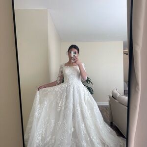 Oleg Cassini White Lace Wedding Dress